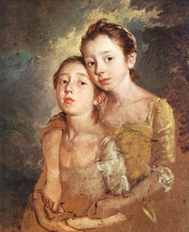 GAINSBOROUGH, Thomas The Artist s Daughters with a Cat oil painting image